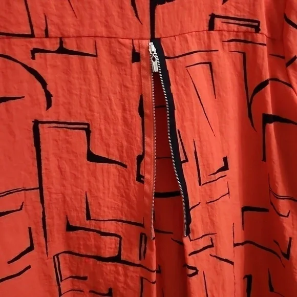 Ali Miles Artsy Art to wear Blouse XL Zipper Back Ruffle Sleeve Collegiate Lux - Picture 11 of 14